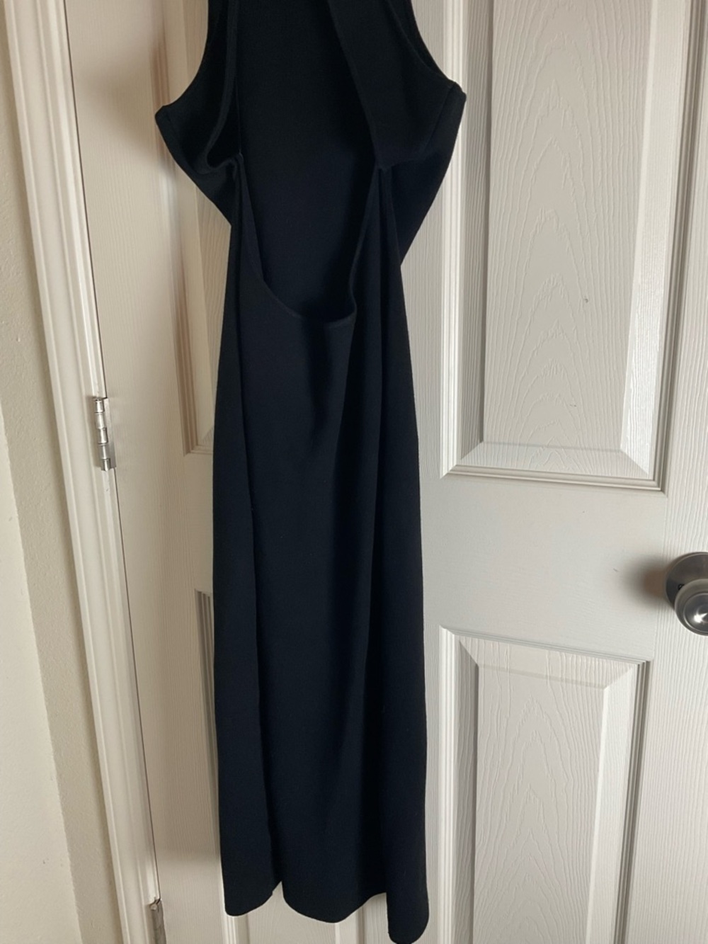 House of Harlow 1960 Black Ribbed Knit Halter Midi Dress Open Back Size M - Picture 7 of 9